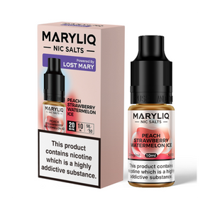 MaryLiq Nic Salts Flavour Peach Strawberry Watermelon Ice